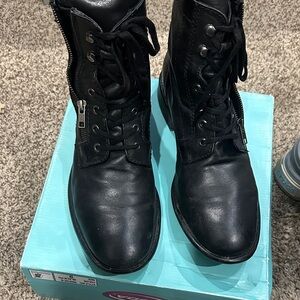 Diesel mens leather combat Boots 10